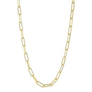 “Vermeil" Gold Paperclip Chain Necklace